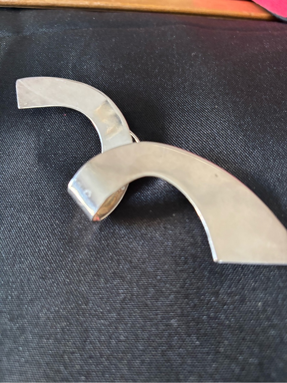 Silver Curved Metal Cuff Brooch - Woman’s Accessories